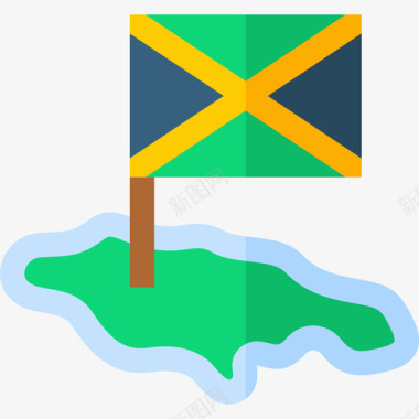 牙买加雷鬼46平坦图标