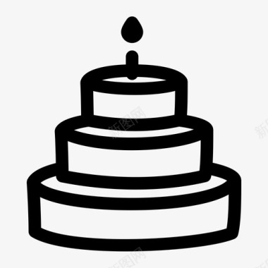 生日蛋糕蜡烛分层图标