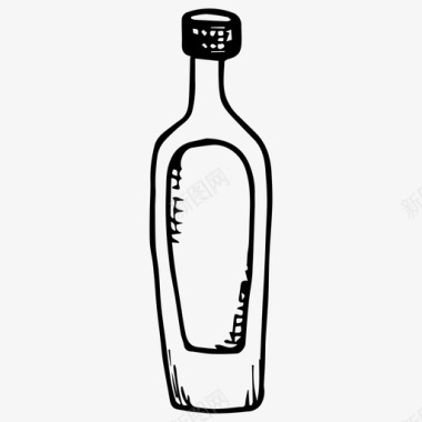 瓶子饮料素描图标