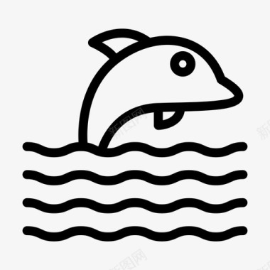 海豚海自然河流图标