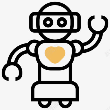 机器人机器人15黄影图标