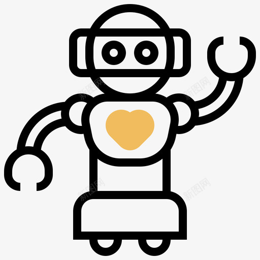 机器人机器人15黄影svg_新图网 https://ixintu.com 机器人 黄影