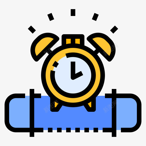 时间管理在家工作13线性颜色svg_新图网 https://ixintu.com 时间管理 在家 工作 线性 颜色