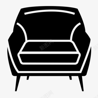 扶手椅家具休息室图标