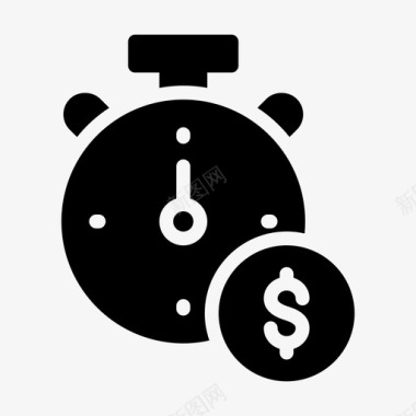 秒表美元时钟货币图标
