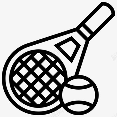 球拍网球元素线状图标