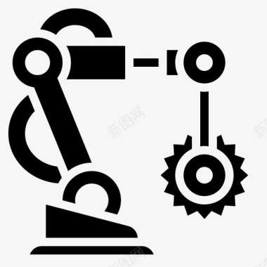 机械臂机器人17字形图标