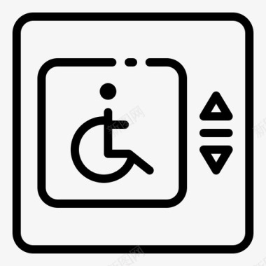 残疾人电梯度假旅游和酒店图标
