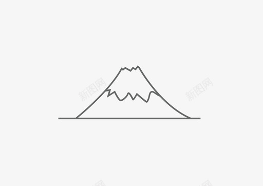 日本富士山svg_新图网 https://ixintu.com 日本 富士山 线性 单色 简约