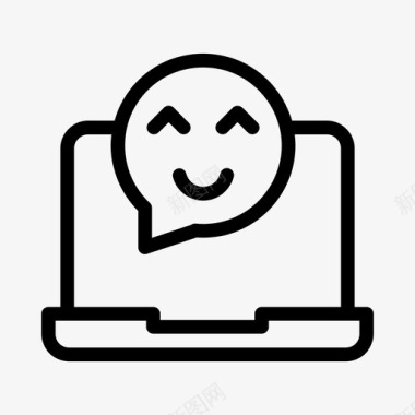 笔记本笑脸表情符号聊天和社交网络图标