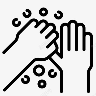 洗手洗手1线性图标