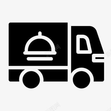 送货车食品和餐厅食品卡车图标