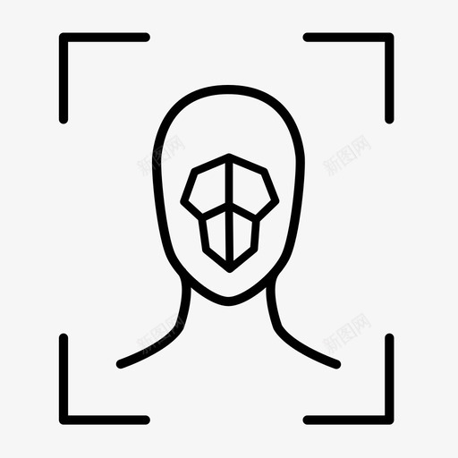 人脸识别人脸检测面部扫描svg_新图网 https://ixintu.com 人脸 识别 面部 检测 扫描 安全 镜头