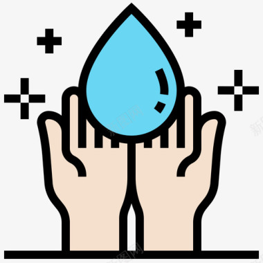 洗手洗手11线性颜色图标