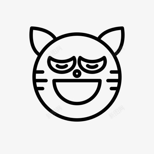 老虎动物猫svg_新图网 https://ixintu.com 老虎 表情 符号 动物 微笑 1行