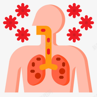 肺冠状病毒127扁平图标