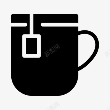茶包杯休息咖啡图标