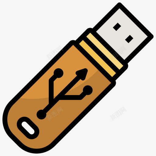 Pendrive信纸125线性颜色svg_新图网 https://ixintu.com Pendrive 信纸 线性 颜色