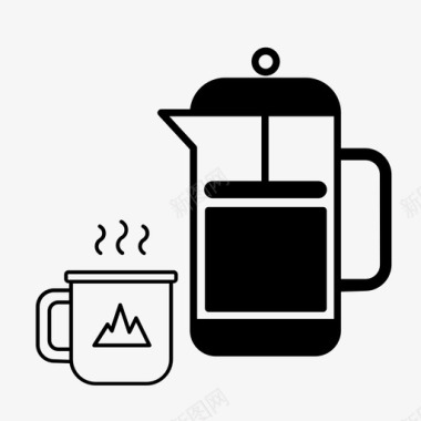 法国出版社咖啡咖啡机图标