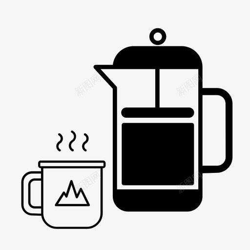 法国出版社咖啡咖啡机svg_新图网 https://ixintu.com 法国 出版社 咖啡 咖啡机 饮料 热的 马克 露营