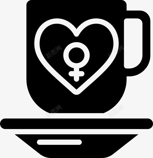 咖啡妇女节53填充svg_新图网 https://ixintu.com 咖啡 妇女节 填充