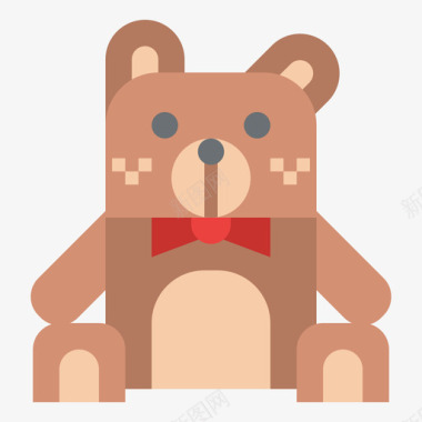 泰迪熊婴儿152扁平图标
