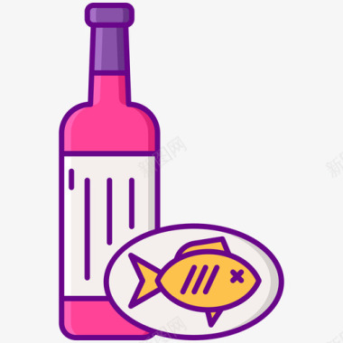 鱼酿酒厂1线性颜色图标