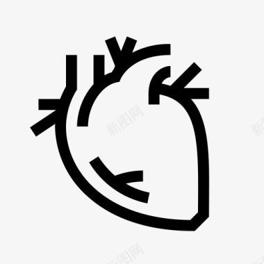 心脏解剖学血液学图标