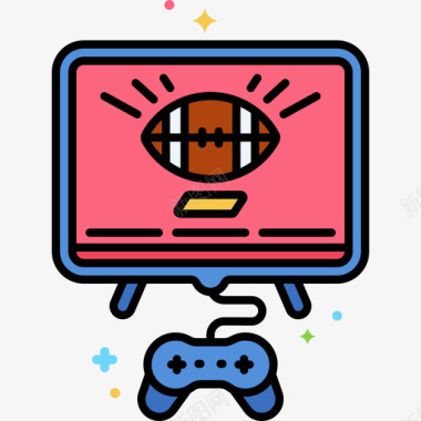 电子游戏美式足球75线性颜色图标