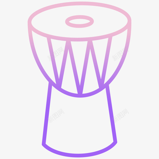 Djembe乐器50轮廓渐变svg_新图网 https://ixintu.com Djembe 乐器 轮廓 渐变