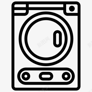 烘干机洗衣房68线性图标