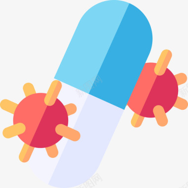 抗生素药物63扁平图标