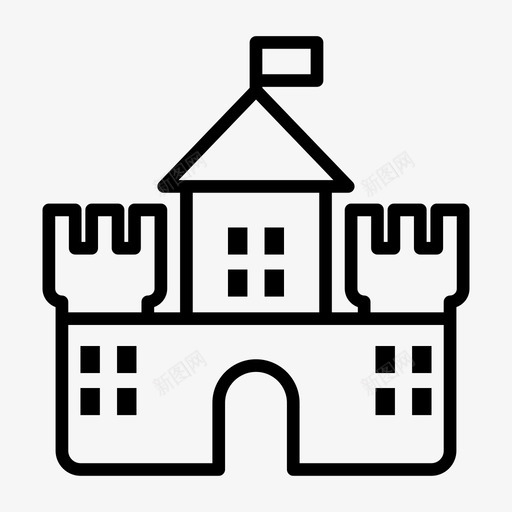 城堡要塞王国svg_新图网 https://ixintu.com 城堡 要塞 王国 中世纪 塔楼 建筑 轮廓