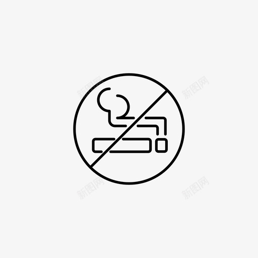 禁止吸烟吸烟圆形图标svg_新图网 https://ixintu.com 吸烟 禁止 圆形 图标