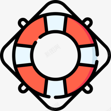 救生员海洋生物4线性颜色图标