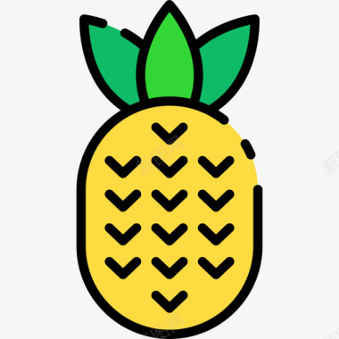 菠萝巴西狂欢节1线形颜色图标