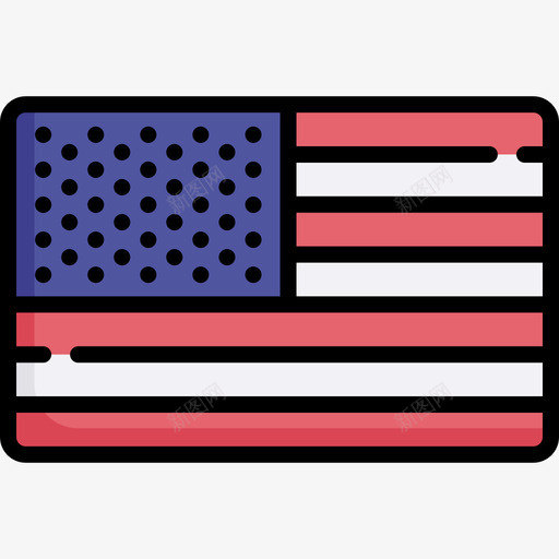 美国国旗18线颜色svg_新图网 https://ixintu.com 美国 国旗 颜色