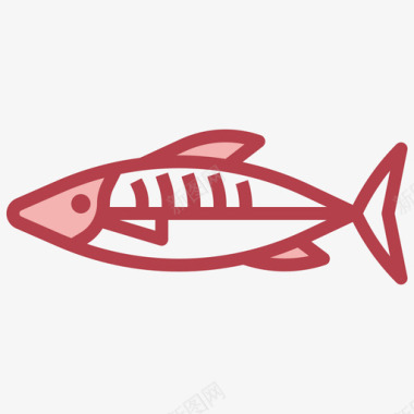 鲭鱼海鲜24红色图标