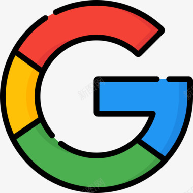 谷歌符号谷歌套房13线性颜色图标