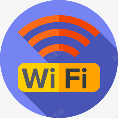 Wifi通信和媒体34扁平图标