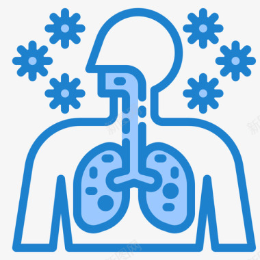 肺冠状病毒125蓝色图标