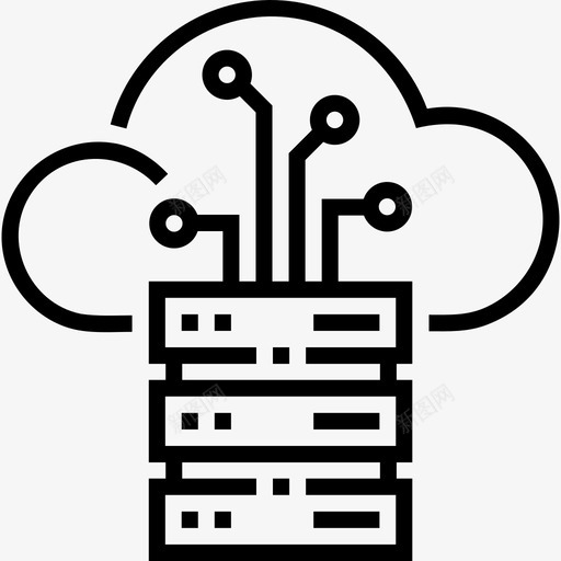 云存储在家工作74线性svg_新图网 https://ixintu.com 存储 在家 工作 线性
