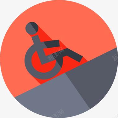 坡道残疾人援助16平坦图标