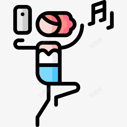舞蹈音乐和视频2线性颜色svg_新图网 https://ixintu.com 舞蹈 音乐 视频 线性 颜色