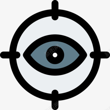 眼睛网络应用SEO5线性颜色图标