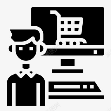 网上购物购物和电子商务22填充图标