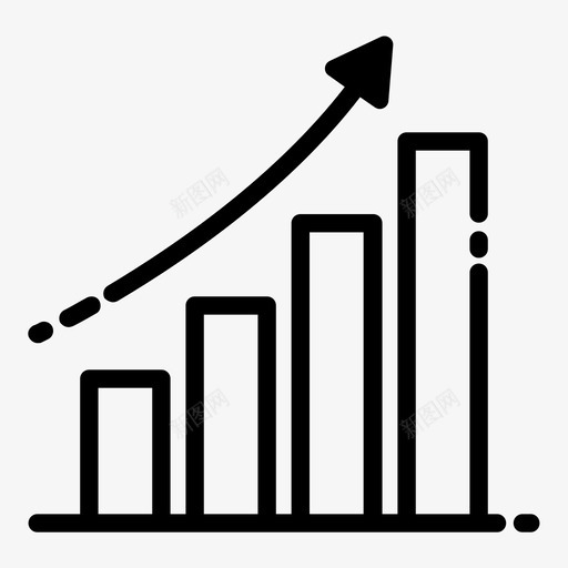 柱状图图表经济svg_新图网 https://ixintu.com 上升 商业 图表 柱状 箭头涨价 经济 金融