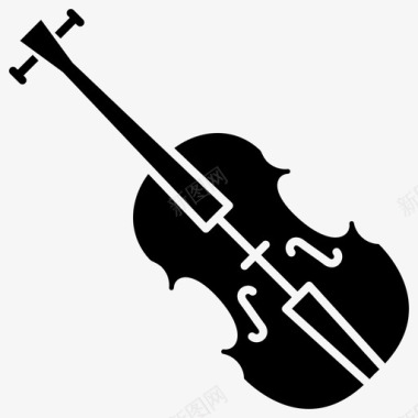 小提琴乐器51字形图标