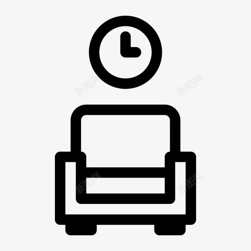 沙发时钟客厅svg_新图网 https://ixintu.com 沙发 时钟 客厅 座椅 室内 轮廓