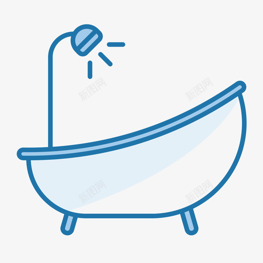 厕洗卫设备浴缸1svg_新图网 https://ixintu.com 厕洗 设备 浴缸 线性 多色 简约 扁平